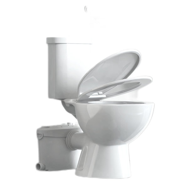 SUPERFLO Bathroom Toilet with 600W Macerator Pump, Sewage Ejector, and